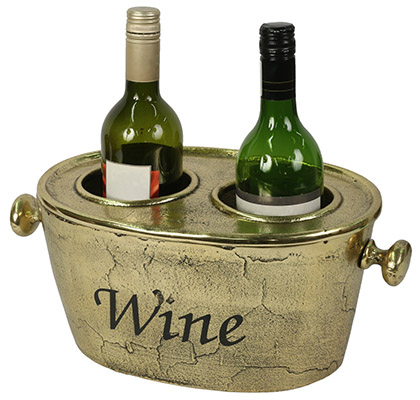 Brass Finish Wine Bucket With Lid